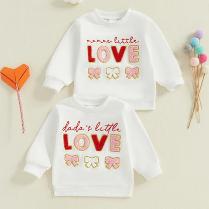 Mama & Dada's Little Love Embroidered Sweatshirt